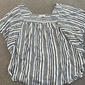 Square Neck Blue Stripped Top